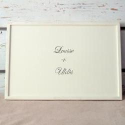 Personalized Wedding Breakfast serving Tray or Laptop Lap Desk- with customized hand painted Initials or Names on Off White tray